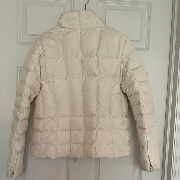 Andrew Marc cream colored down puffy short waist zip winter coat - Picture 2 of 2